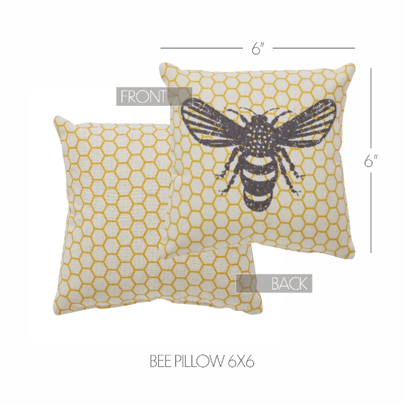 Square Pillows for Modern Home DecorBuzzy Bees Bee Pillow 6x6