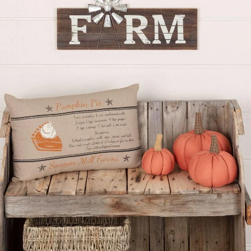 Pregnancy Pillows for Expectant MothersSawyer Mill Charcoal Pumpkin Pie Recipe Pillow 14x22 VHC Brands