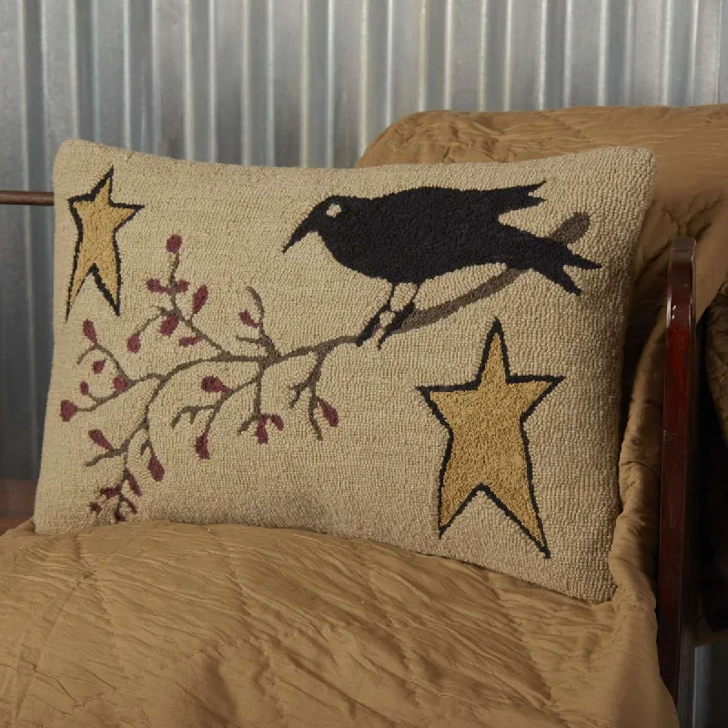 Memory Foam Pillows for Neck SupportKettle Grove Crow and Star Hooked Pillow 14"x22"