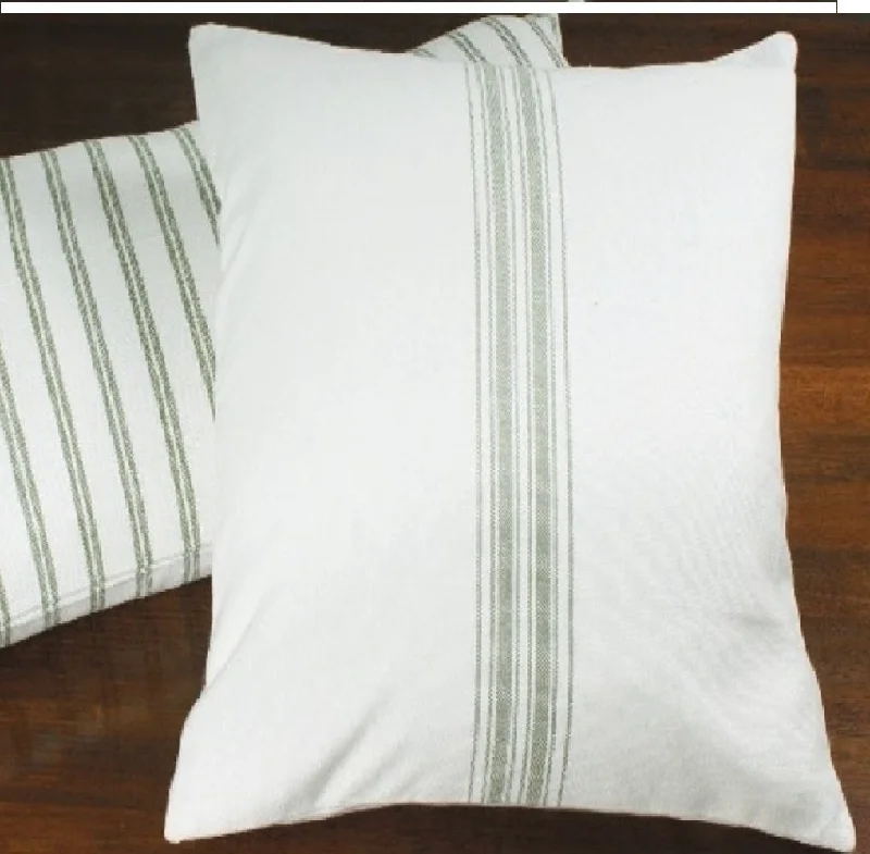 Cotton Pillows for Natural ComfortGrain Sack Sage Lumbar Pillow Cover LC164009