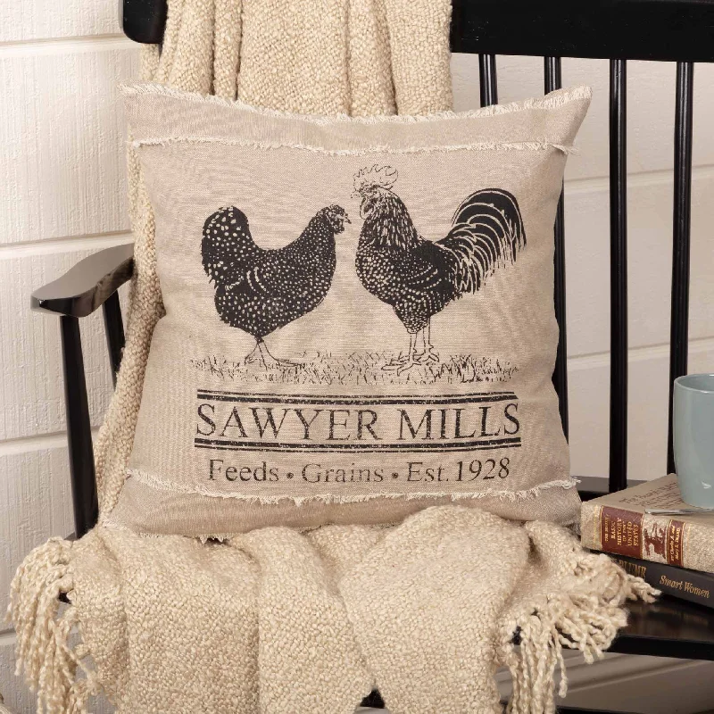 Feather Pillows for a Luxurious SleepSawyer Mill Charcoal Poultry Pillow 18" Khaki, Asphalt