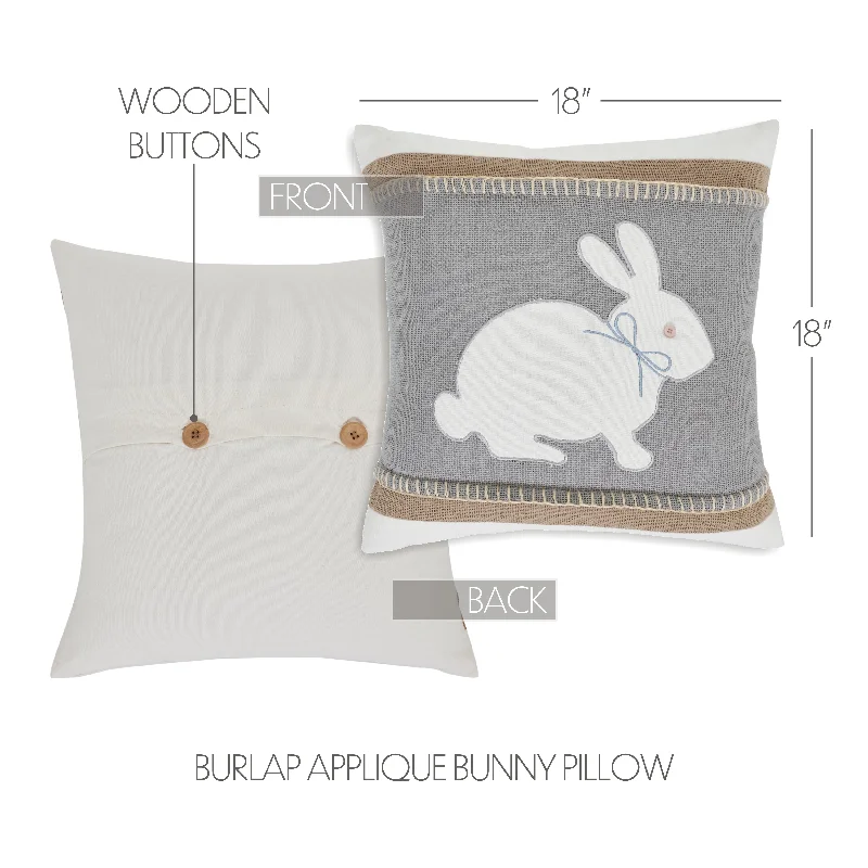 Decorative Pillows for Living Room MakeoverBurlap Applique Bunny Pillow 18x18