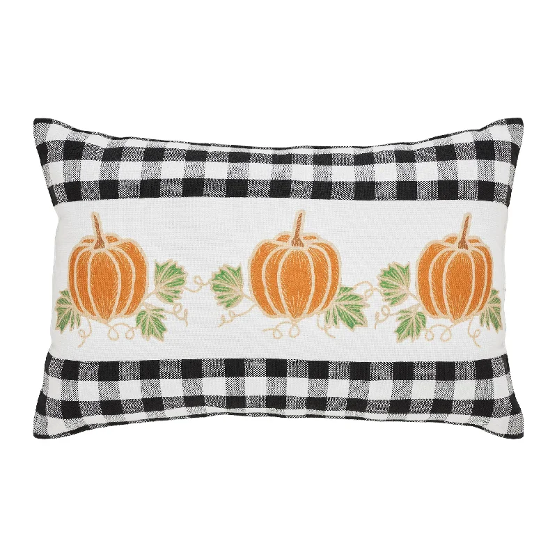 Adjustable Pillows for Customized ComfortAnnie Black Check Pumpkin Patch Pillow 14x22