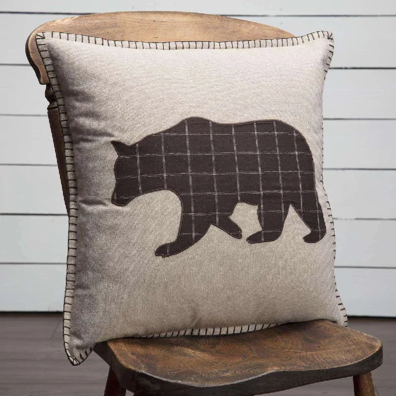 Square Pillows for Modern Home DecorWyatt Bear Applique Pillow 18"