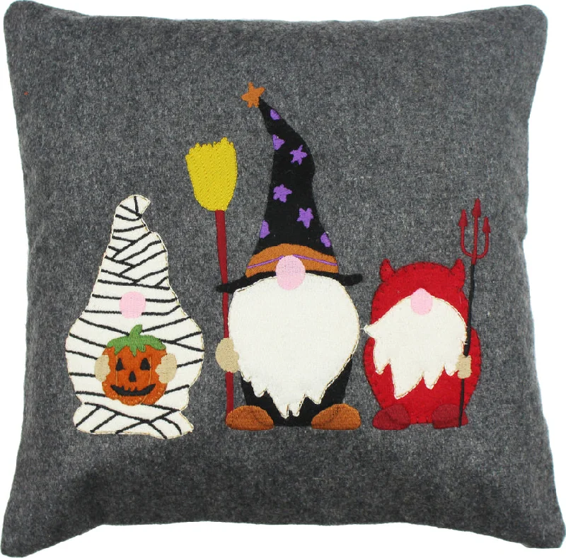 Kids Pillows with Fun DesignsHalloween Gnomes Gray Pillow PL011122