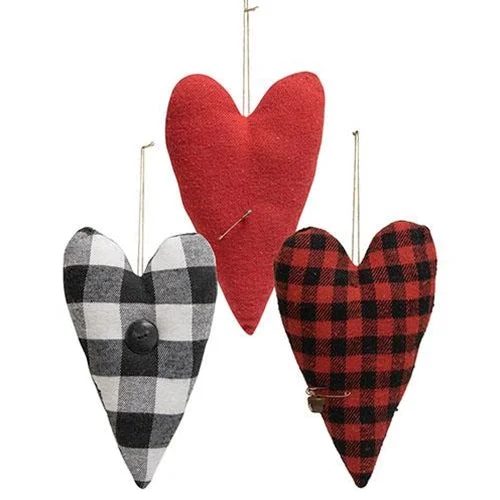 Decorative Pillows for Living Room Makeover3 Set Felt Primitive Heart Pillow Ornaments