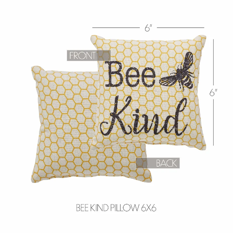 Cotton Pillows for Natural ComfortBuzzy Bees Bee Kind Pillow 6x6