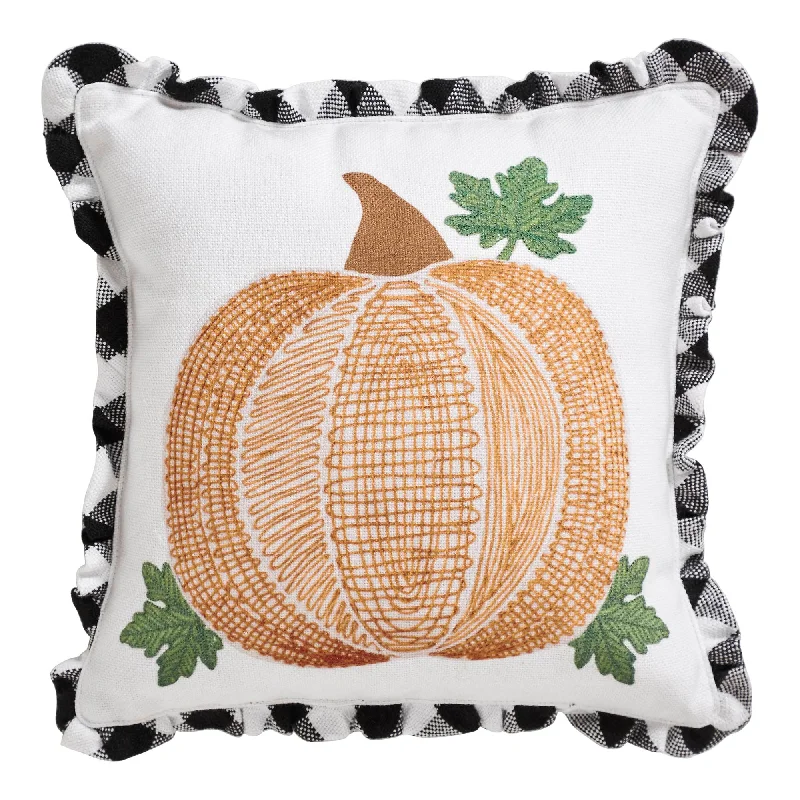 Feather Pillows for a Luxurious SleepAnnie Black Check Pumpkin Pillow 12x12