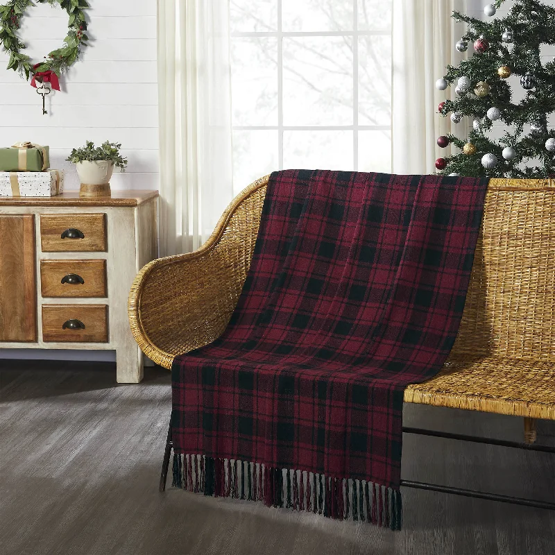 Firm Pillows for Side SleepersCumberland Red Black Plaid Woven Throw 50"x60" VHC Brands