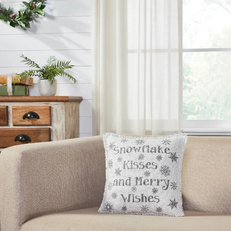 Orthopedic Pillows for Back Pain ReliefYuletide Burlap Antique White Snowflake Kisses Pillow 12x12