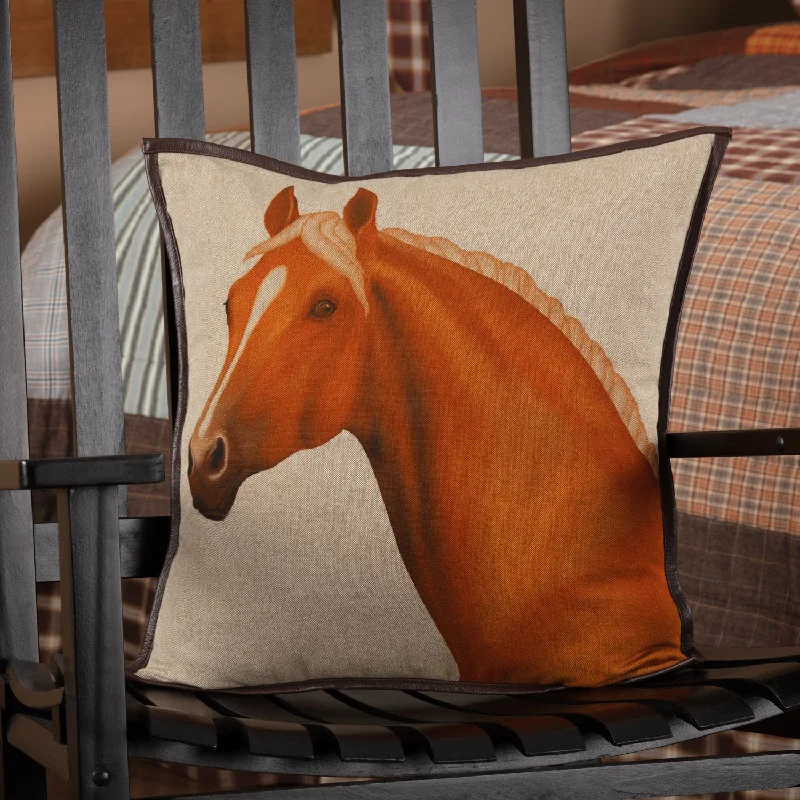 Feather Pillows for a Luxurious SleepRory Horse Pillow 18x18 VHC Brands