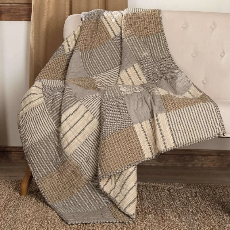 Square Pillows for Modern Home DecorSawyer Mill Charcoal Block Quilted Throw 60x50 VHC Brands