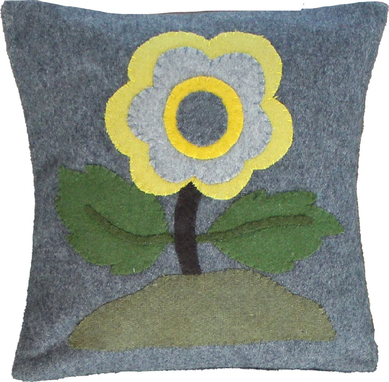 Cotton Pillows for Natural ComfortYellow Flower Gray Pillow PLGP1013