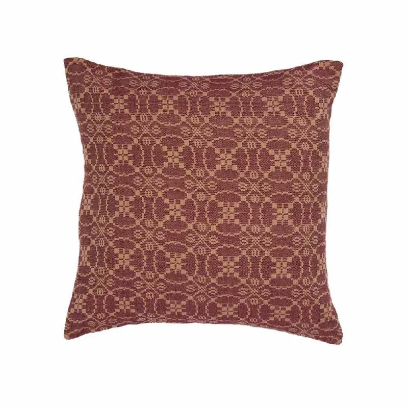 Silk Pillows for Smooth Skin and HairBarn Red Tan Marshfield Jacquard Pillow Cover PC106017