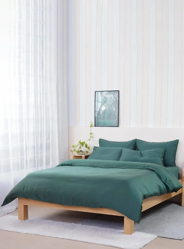 Queen - size duvet covers for standard queen - sized mattressesAckly Bamboo - Royal Green Duvet Cover