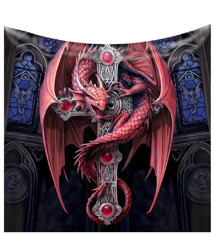 Cotton blankets for breathability and a lightweight feelWild Star Hearts  - Gothic Protector - Fleece Blanket featuring artwork by Anne Stokes