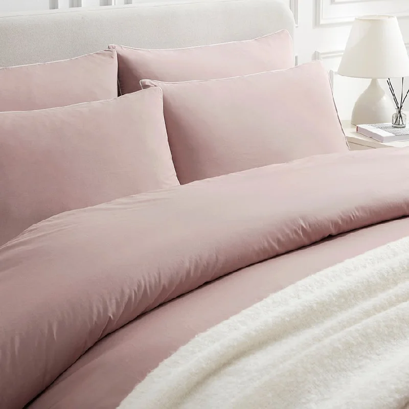 Solid - colored duvet covers in classic colors like white, black, and navy for a timeless lookCambridge 200 Thread Count Duvet Cover - Cotton - Dusky Rose