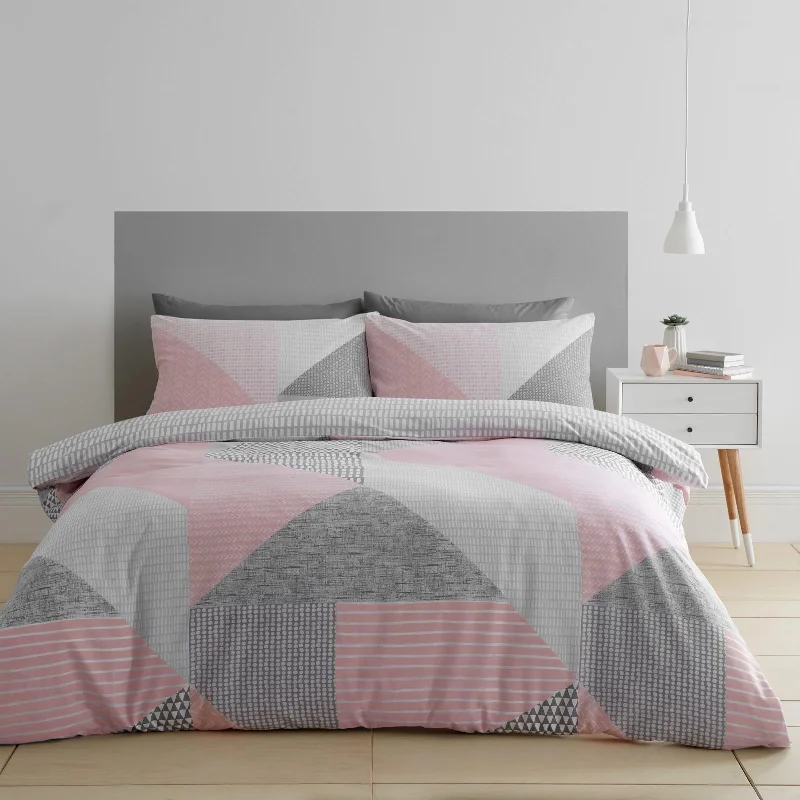 Twin XL duvet covers designed for extra - long twin beds, often used in college dormsLarsson Geo Duvet Cover Set Pink