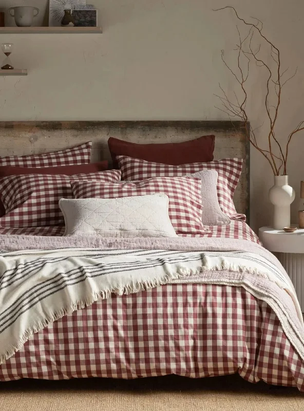 Stain - resistant duvet covers for easy maintenanceConker Gilbert Gingham Brushed 100% Organic Cotton Bed Linen