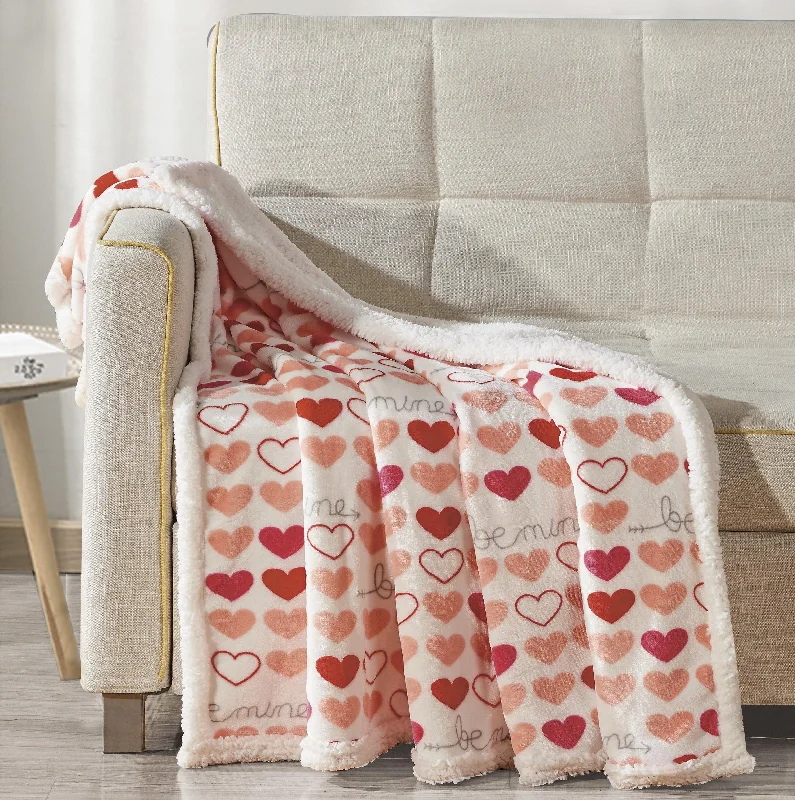 Microfiber blankets that are durable and easy to care forElegant Comfort 50" x 60" Valentine Inspired Sherpa Back Throw