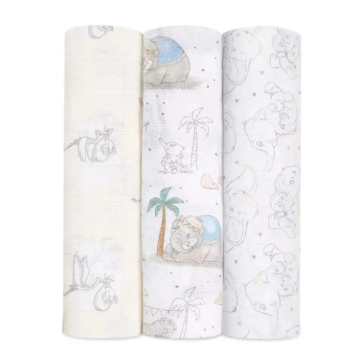 Mohair blankets with a unique sheen and softnessCotton muslin 3-pack "My darling Dumbo"