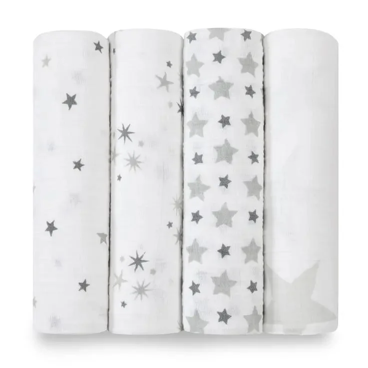 Silk blankets with a smooth and elegant touchCotton muslin 4-pack "twinkle"