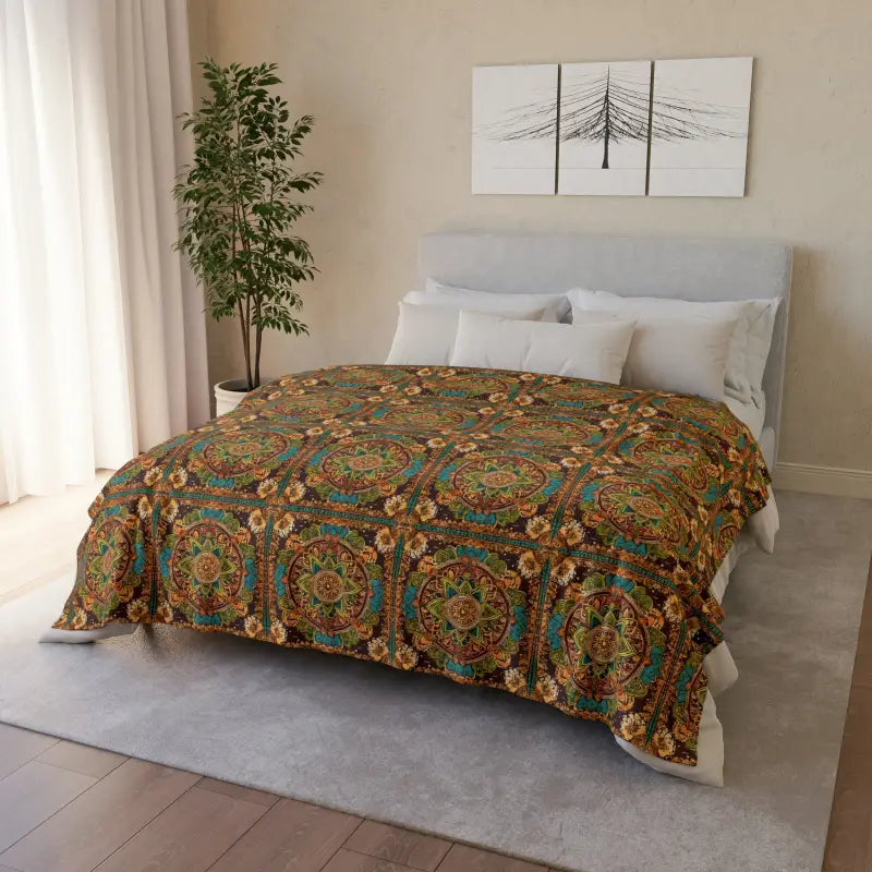 Recycled polyester blankets for an eco - conscious optionWrap Yourself in a Colorful Patola Pattern Soft Blanket