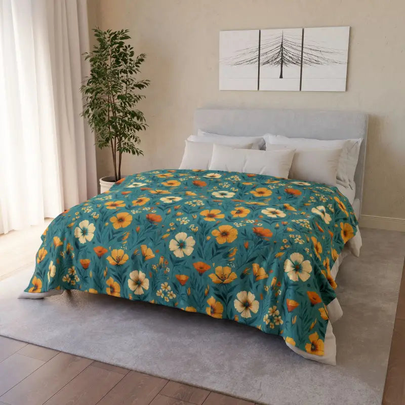 Microfiber blankets that are durable and easy to care forCozy Up with our Soft Yellow Wild Flowers Blanket