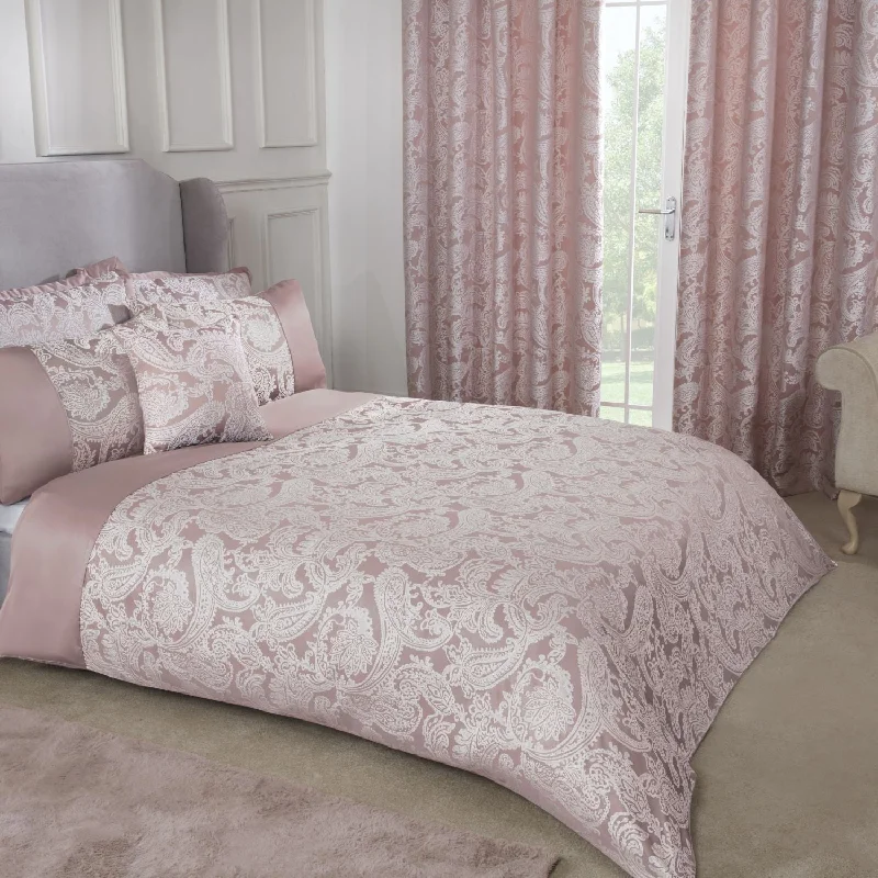 Guest - room duvet covers to make visitors feel welcome and comfortableDuchess Blush Pink Embellished Jacquard Duvet Set