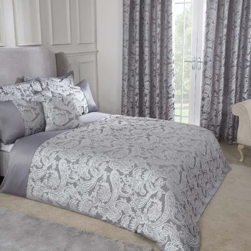 Minimalist - style duvet covers with clean lines and simple designsDuchess Silver Embellished Jacquard Duvet Set