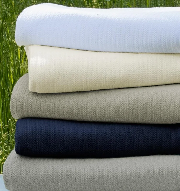 Synthetic fiber blend blankets for a budget - friendly choiceHerringbone Weave Cotton Blankets