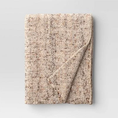 Bamboo fiber blankets with natural antibacterial propertiesMarled Boucle Throw Blanket Neutral - Threshold