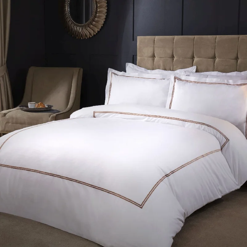 Silk duvet covers for a smooth and elegant touchMayfair Taupe Embroidered Duvet Set