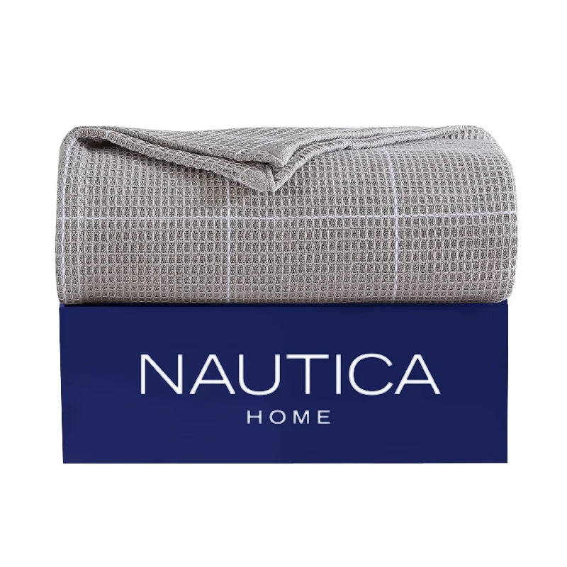 Cashmere blankets for ultimate softness and luxuryNautica Bridgeport Waffle Grid Grey King Blanket