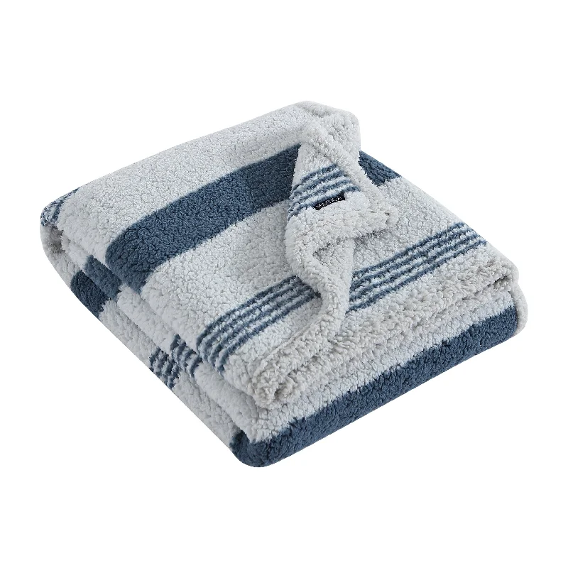 Recycled polyester blankets for an eco - conscious optionNautica Saltmarsh Reversible Throw Blanket