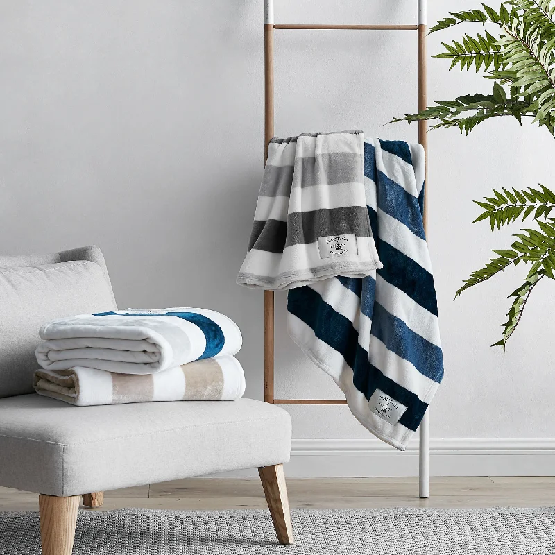 Queen - size blankets for standard - sized bedsNautica Striped Throw Blanket