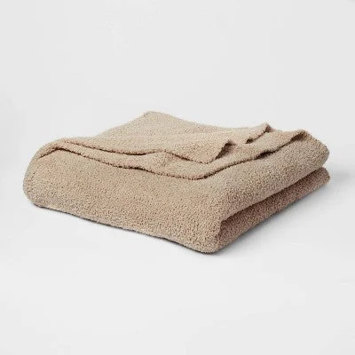 Chenille blankets with a thick and fuzzy textureNew - Full/Queen Cozy Chenille Bed Blanket True Khaki - Threshold