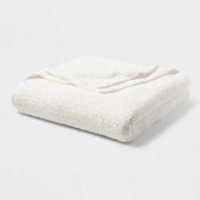 Bamboo fiber blankets with natural antibacterial propertiesNew - Full/Queen Cozy Chenille Bed Blanket White - Threshold