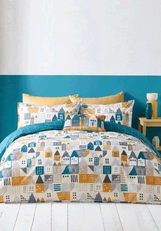 Mid - priced duvet covers with a good balance of quality and costFusion Nordica Printed Duvet Cover Set, Teal