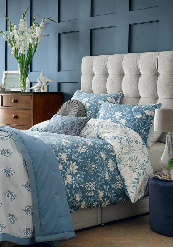 Linen duvet covers with a natural texture and breathabilityLaura Ashley Floral Parterre Seaspray Superking Duvet Set, Blue