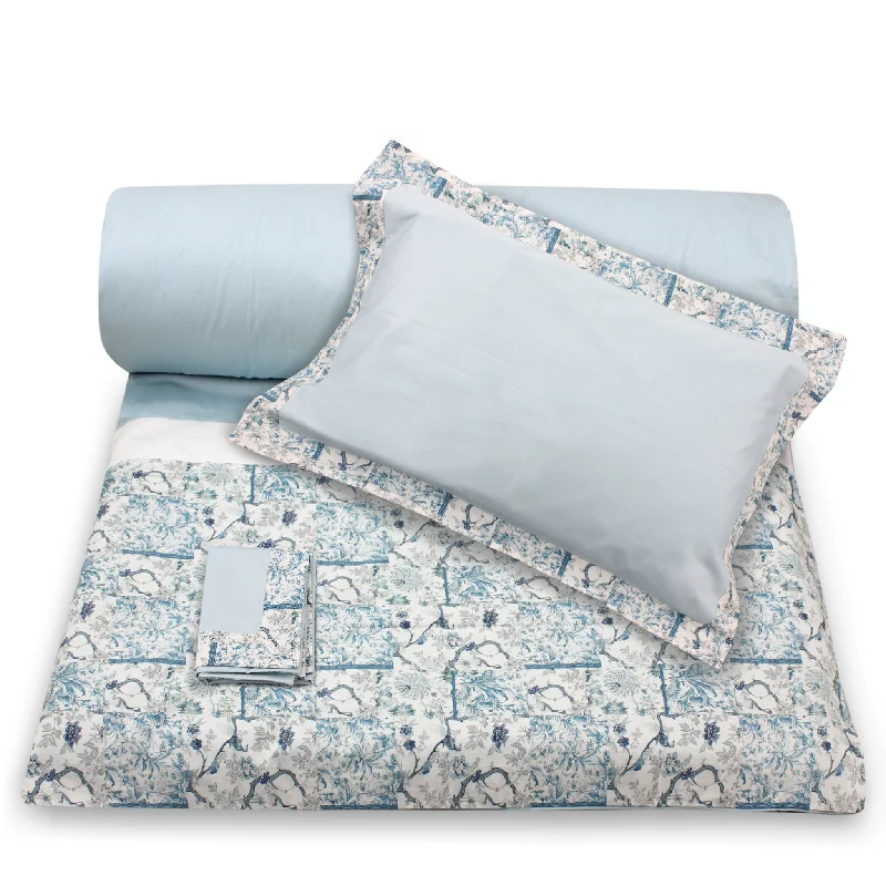 Jersey cotton duvet covers for a stretchy and comfortable fitPeacock Duvet + Pillowcases