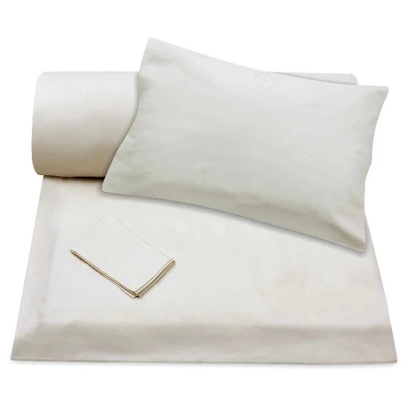 Minimalist - style duvet covers with clean lines and simple designsPlain Off-White Duvet Cover + Pillowcases (350 TC)