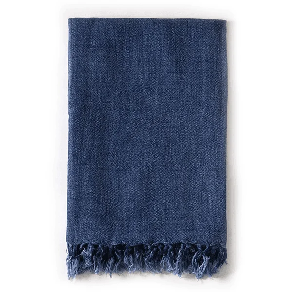 Synthetic fiber blend blankets for a budget - friendly choicePom Pom at Home Montauk Blanket - Indigo