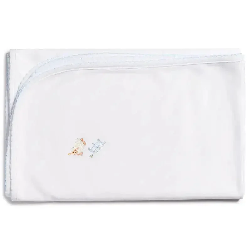 Queen - size blankets for standard - sized bedsBaby boys embroidered blanket - Sheep blue