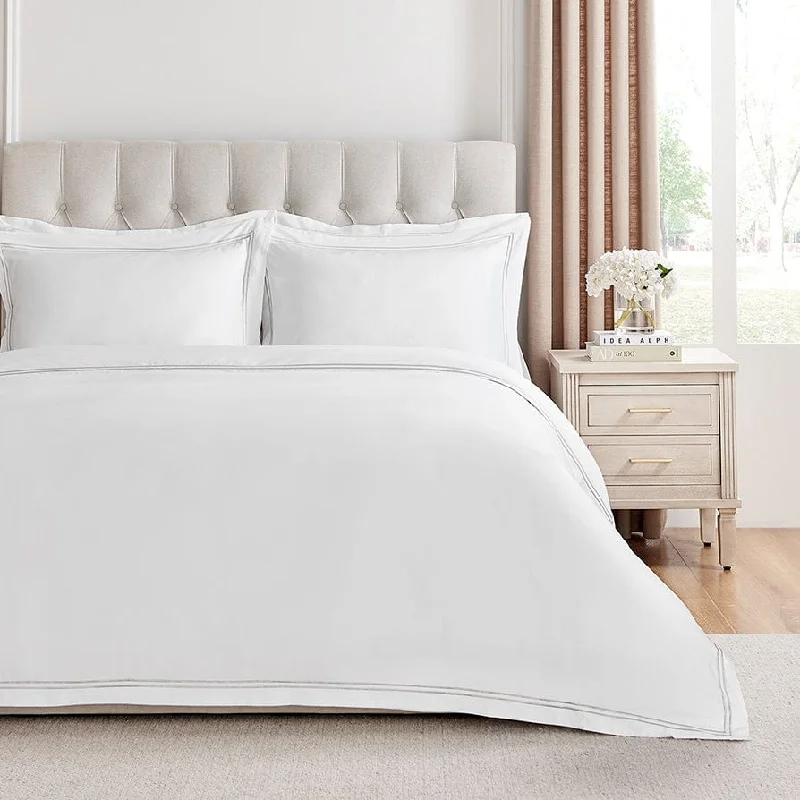 Mid - priced duvet covers with a good balance of quality and costRegent 400 Thread Count Embroidered Duvet Cover - Sateen - Grey