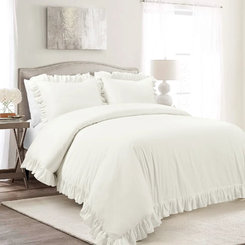 Duvet covers suitable for use with synthetic - filled comfortersReyna 100% Cotton Duvet Cover White 3Pc Set Cal King