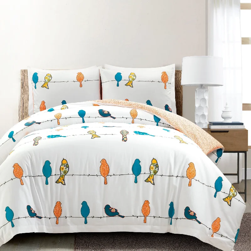 California king - size duvet covers for the extra - long and wide California king bedsRowley Birds Cotton Duvet Cover 3 Piece Set