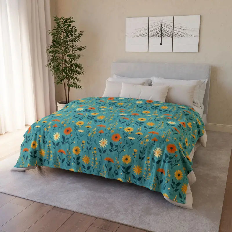 Microfiber blankets that are durable and easy to care forCozy Up with a Soft Polyester Blanket in Floral Teal Bliss