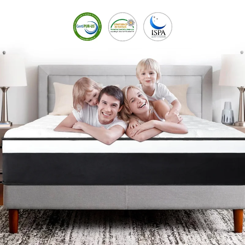 Wool - filled mattresses for natural insulation and moisture - wicking12 Inch Twin Full Queen King Mattress in a Box Hybrid Mattress Meidum Firm