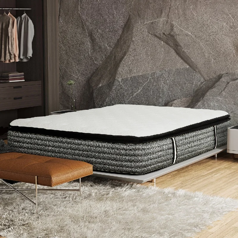 Wool - filled mattresses for natural insulation and moisture - wicking14 in. Pocket Coil Hybrid Mattress, Euro Top Gel-Memory Foam Mattress